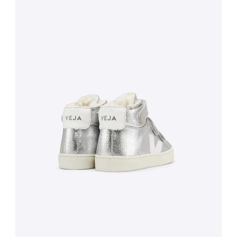 Veja ESPLAR MID FURED SUEDE Schoenen Kinderen Zilver | BE 765WNB